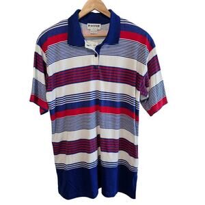 Vintage Joan Leslie Blouse Womens 2X Blue Striped 80s Retro Soft Preppy Academia